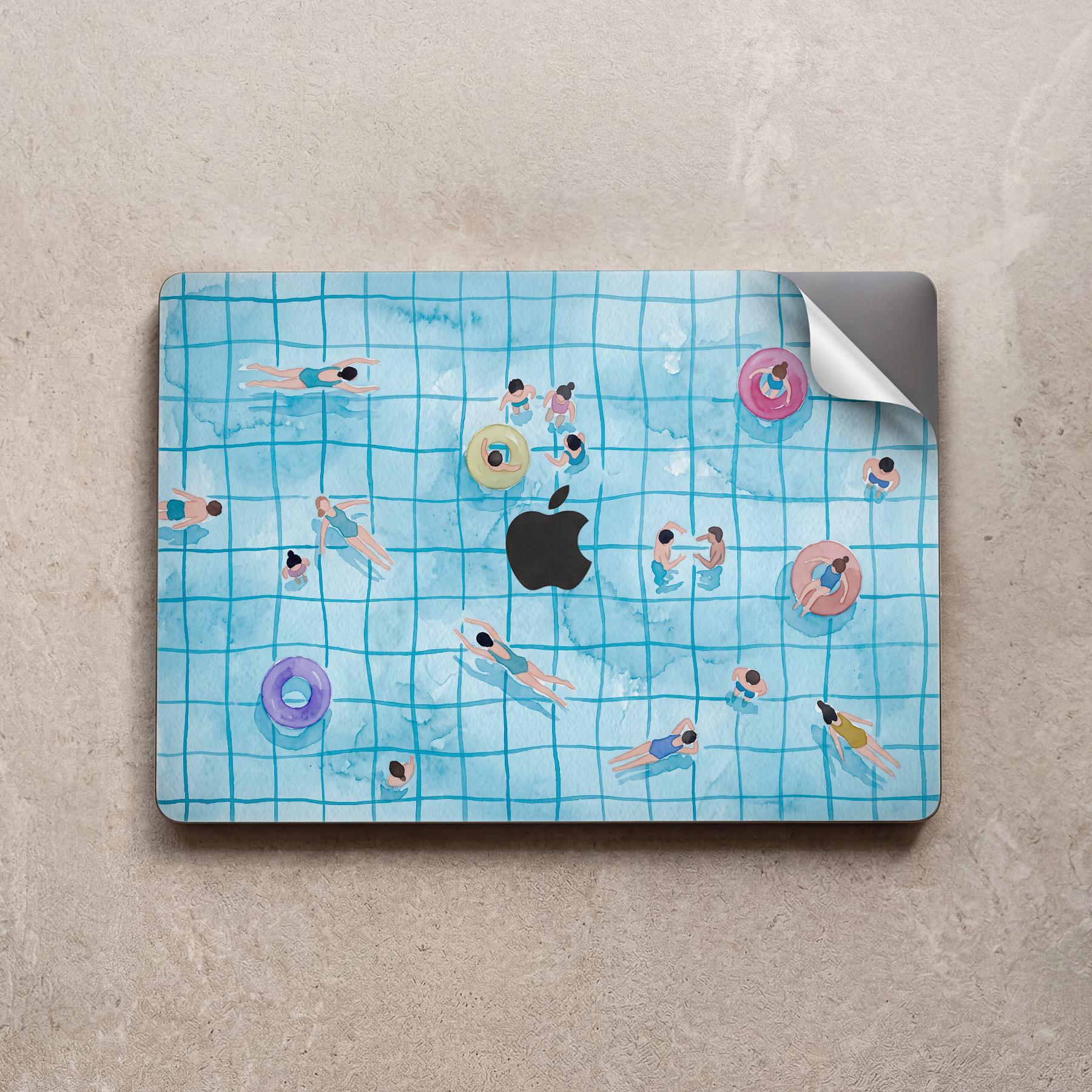 Swimming Pool MacBook Skin For Air 13 13.3 13.6 15 in Pro 16 14 inch Neo M2 Laptop Vinyl Trackpad Decal Cover 2024 2019 A3185 A2681 Summer