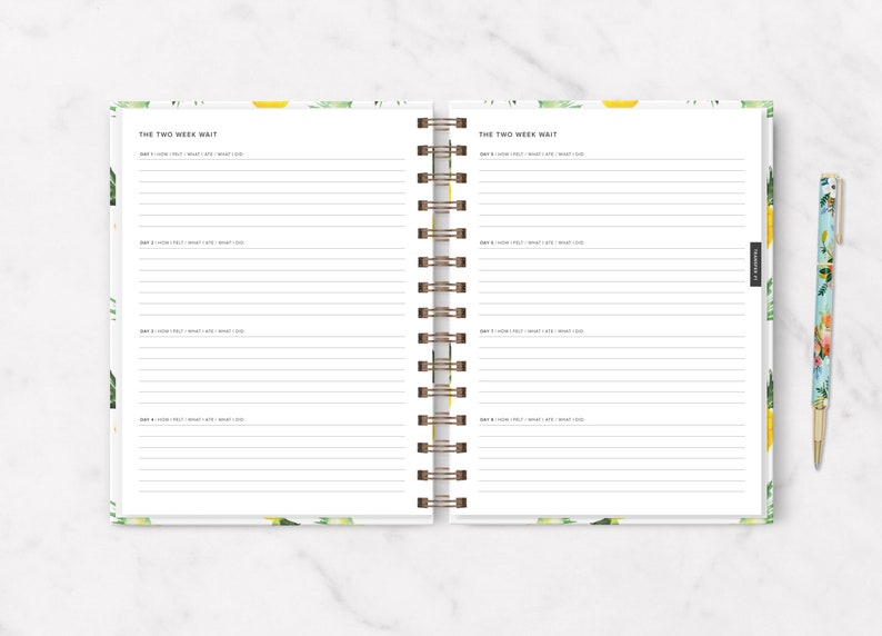 The Undated IVF Planner: Pineapple IVF Journal, Ivf Diary, Iui Planner, Iui Journal, TTC Planner, Ttc Journal image 6