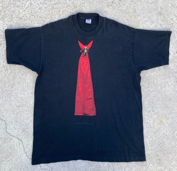 Vintage 90s WILLIAM WEGMAN Devil Dog T Shirt Weimaraner