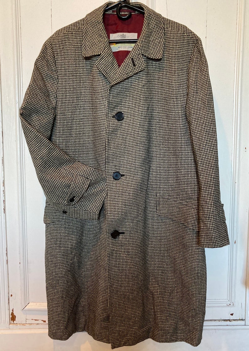 Vintage Mens AQUASCUTUM Wool Overcoat Houndstooth Topcoat | Etsy