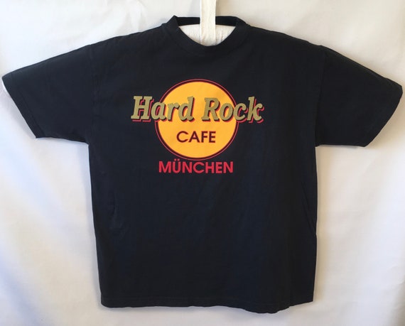 Vintage 80s Hard Rock Cafe T Shirt Munchen Germany Black Mens Etsy