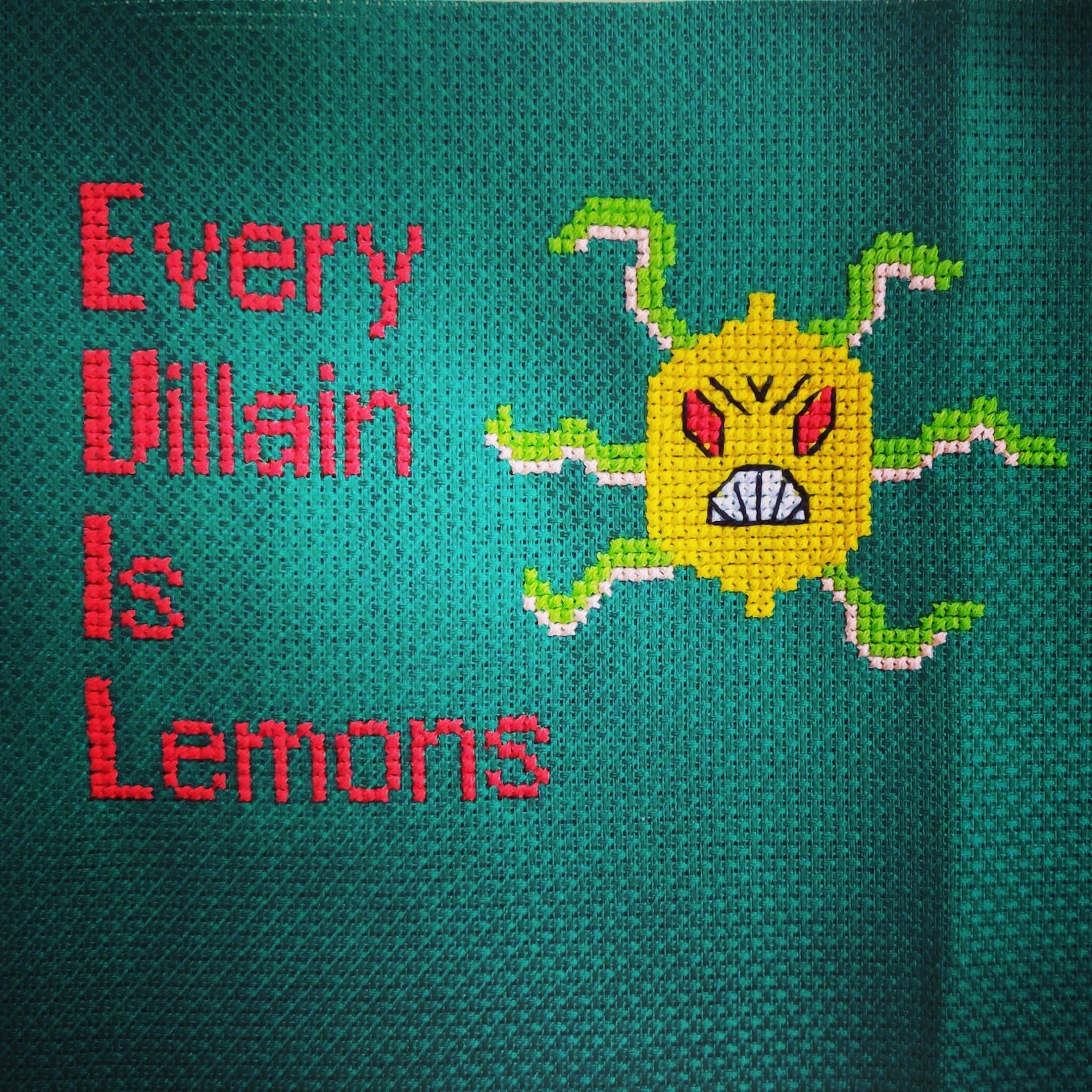 Every Villain Is Lemons SpongeBob SquarePants Cross Stitch Etsy