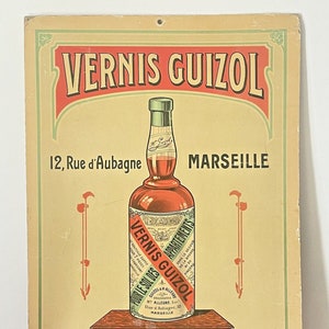 Ancien Carton Publicitaire Vernis Guizol Rue d'Aubagne Marseille