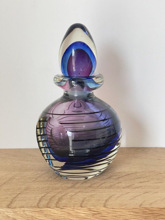 Superbe Flacon de Parfum en verre de Murano Flavio Poli ? sommerso Violet