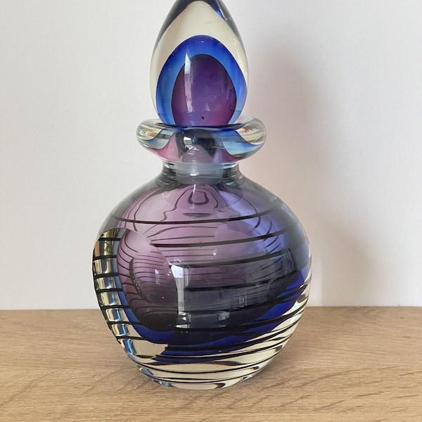 Superbe Flacon de Parfum en verre de Murano Flavio Poli ? sommerso Violet