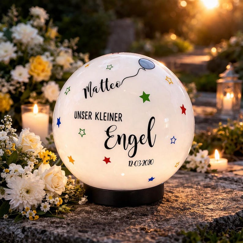 Grave light - solar - star child - grave - solar light - grave lighting - star children - color change image 1