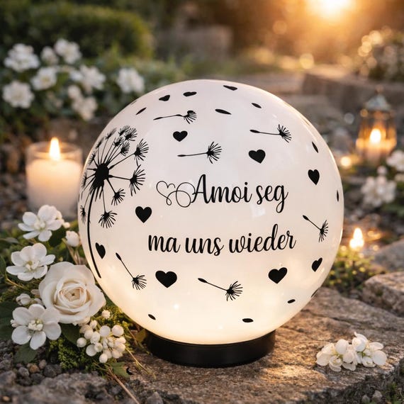 Grablicht - Solar - Herzensmenschen - Grab - Solarlicht - Grabbeleuchtung - Abschie - Trauerlicht