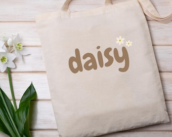 Daisy Tote Bag Black Onesie®, Scouts, Birthday Gift, Brownie, Girl, Camping, Gift Troop, Scout Mom