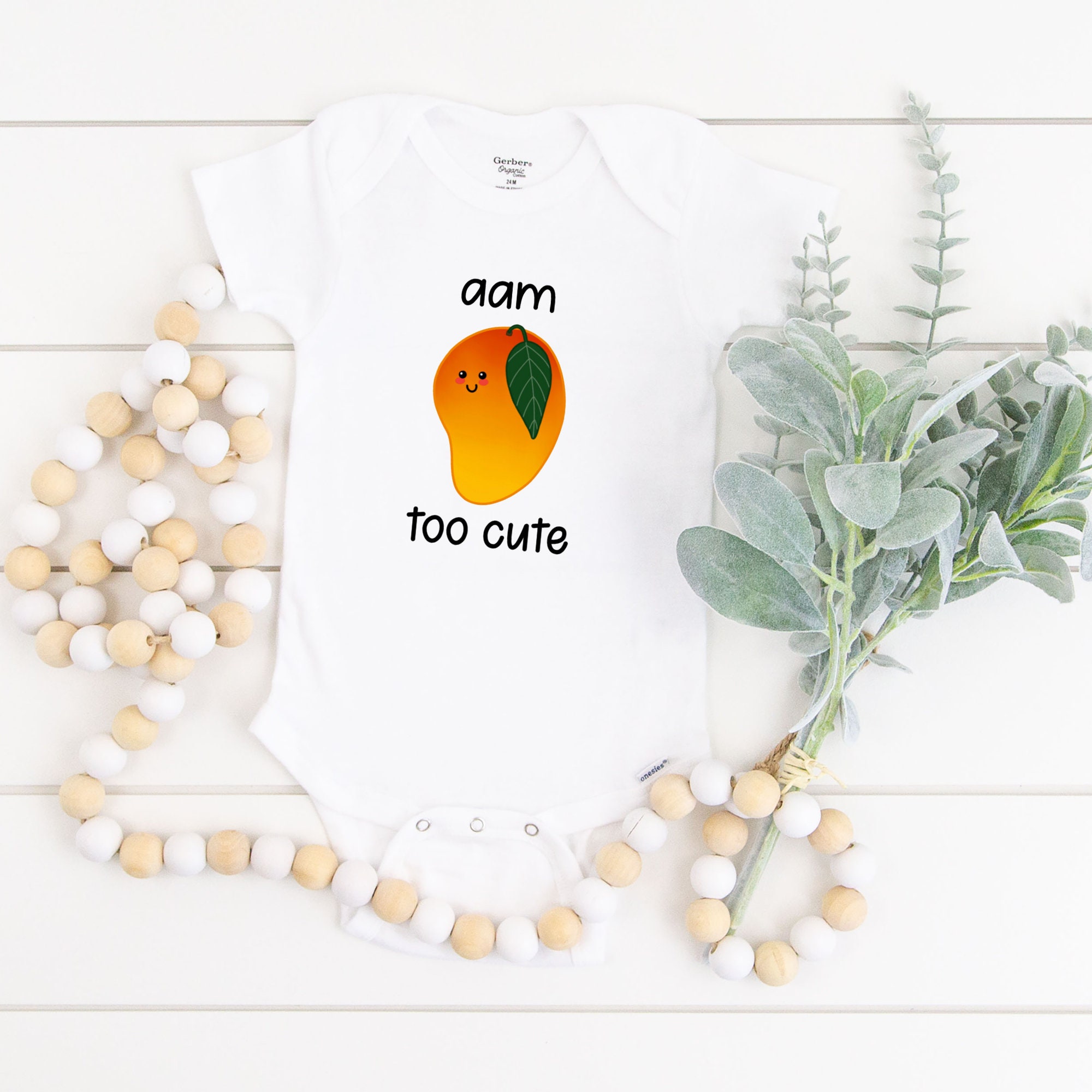 Aam Too Cute Baby Mango Onesie®, Punjabi, Bodysuit, Boy Bollywood Kulfi,  Shower Gift, Sikh, Pakistani Jalebi, Indian ,Desi, Sweeter Than