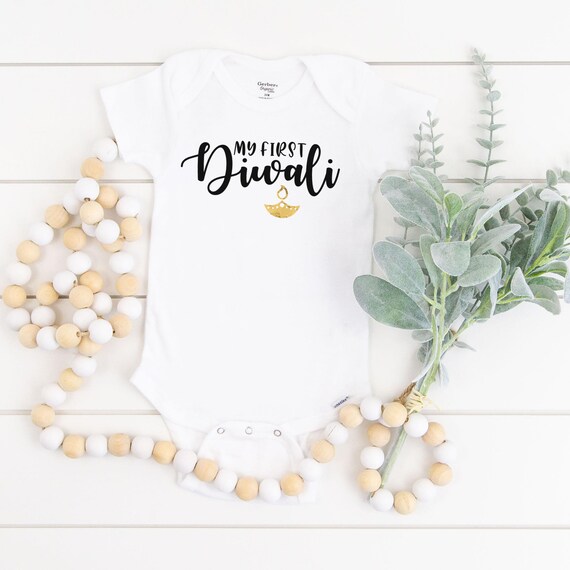 Diwali Gift For Baby Girl My First Diwali Onesie®, Hindu Bodysuit