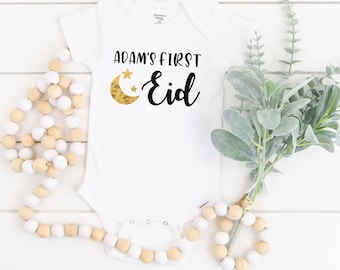 Custom First Eid Onesie®, Eid Mubarak, Baby Girl, Baby Boy Newborn Clothes, Baby Shower Gift, Muslim Onesie®, My First Ramadan, Islamic Gift