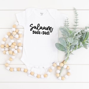 Salaam Dada and Dadi Onesie®, Nani Nana, Baby Girl, Baby Newborn Clothes, Baby Shower Gift, Pakistani Baby, Desi Indian, Khala, Mamu, Arab