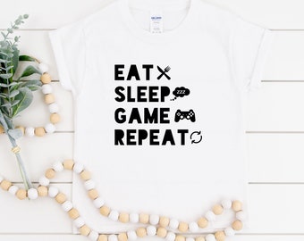 Eat Sleep Game Repeat Tshirt, Kids Tshirt, Birthday Shirt, Boys Birthday, Bey, Boy Birthday Gift, Video Game Shirt, Tshirt, Adult Shirt