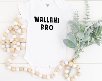 Wallahi Bro Onesie®, Yalla Habibi, Bodysuit, Arabic La illa Clothes, Funny Palestinian Gift, Egyptian Baby, Muslim Onesie®, Arab, Salaam,