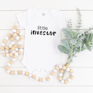 Little Investor Onesie®, Investment Bank, Accounting, Baby Shower, Bodysuit, Baby Clothes, Gift, Coworker Gift, Investing, Junior, Financial