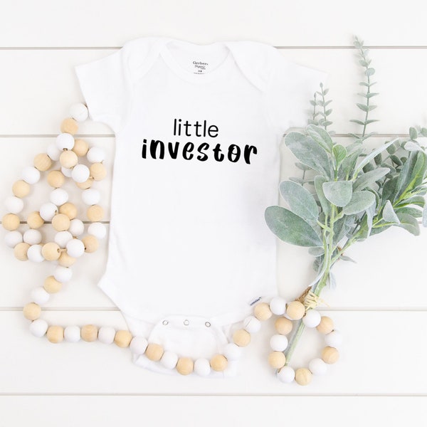 Little Investor Onesie®, Investment Bank, Accounting, Baby Shower, Bodysuit, Baby Clothes, Gift, Coworker Gift, Investing, Junior, Financial