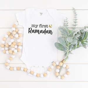My First Ramadan Onesie®, Girl, Baby Newborn Clothes, Eid Gift, Islamic Baby outfit, Muslim 2024, Pakistani, Indian, Bodysuit, Arab Baby