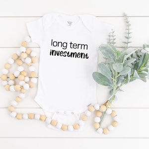 Long Term Investment Onesie®, Investment Bank, Accounting, Shower, Bodysuit, Baby Clothes, Gift, Coworker Gift, Investing, Junior,Financial