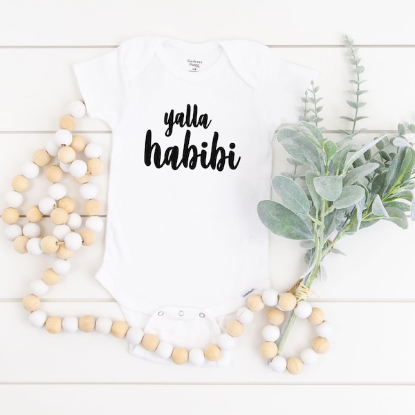 Yalla Habibi Onesie®, Bodysuit, Baby Girl, Baby Boy Newborn Clothes, Baby Shower Gift, Welcome Baby, Muslim Onesie®, Arab, Salaam, Arabic