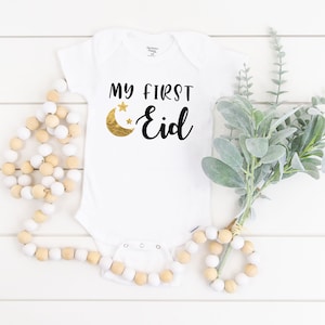 My First Eid Onesie®, Eid Mubarak, Girl, Baby Boy Newborn Clothes, Baby Shower Gift, Muslim Onesie®, My First Ramadan, Islamic Gift, Kids