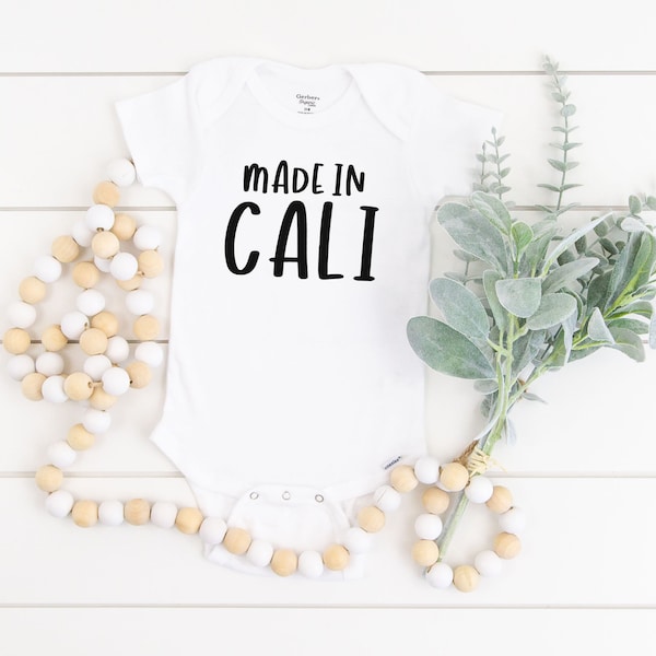 Made In Cali Bodysuit, State Onesie®, Baby Girl, Baby Boy Newborn, Baby Shower Gift, Welcome Baby outfit, USA, Fourth of July, California