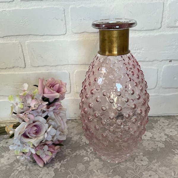 Pretty Pink Large Hobnail Vase