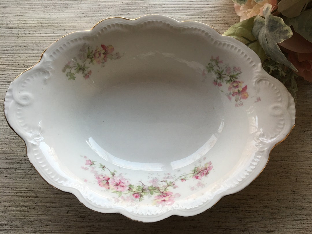 Beautiful Vintage Austrian Scalloped Floral Bowl - Etsy UK