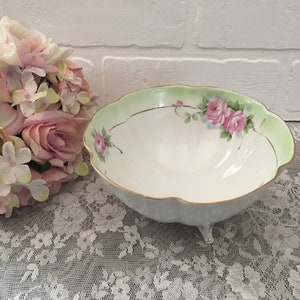Vintage Rose Footed Bowl