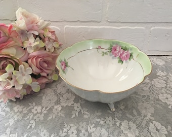 Vintage Rose Footed Bowl