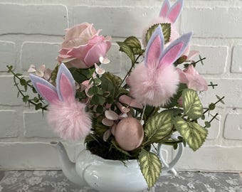 Pretty Pink Easter Bunny floral arrangement