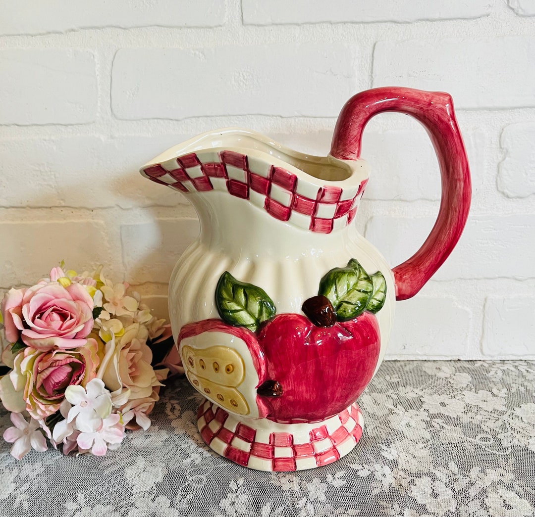 Vintage 1996 Cracker Barrel Apple Pitcher - Etsy