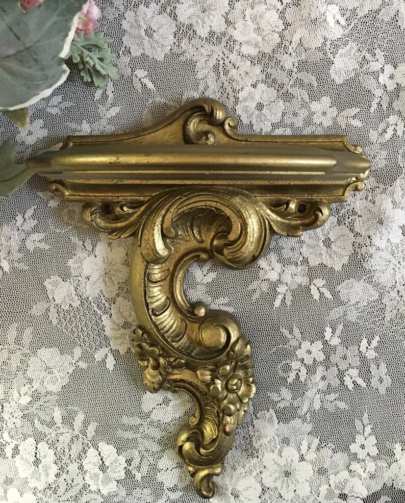 Vintage Syroco Wood Wall Shelf Etsy