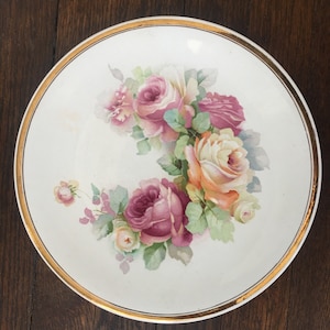 Pretty Rose Vintage Plate