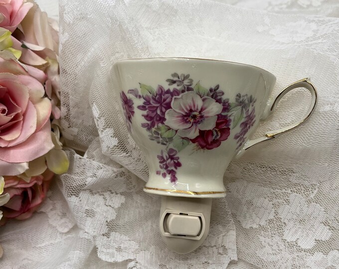 Vintage Tea Cup Night Light Etsy