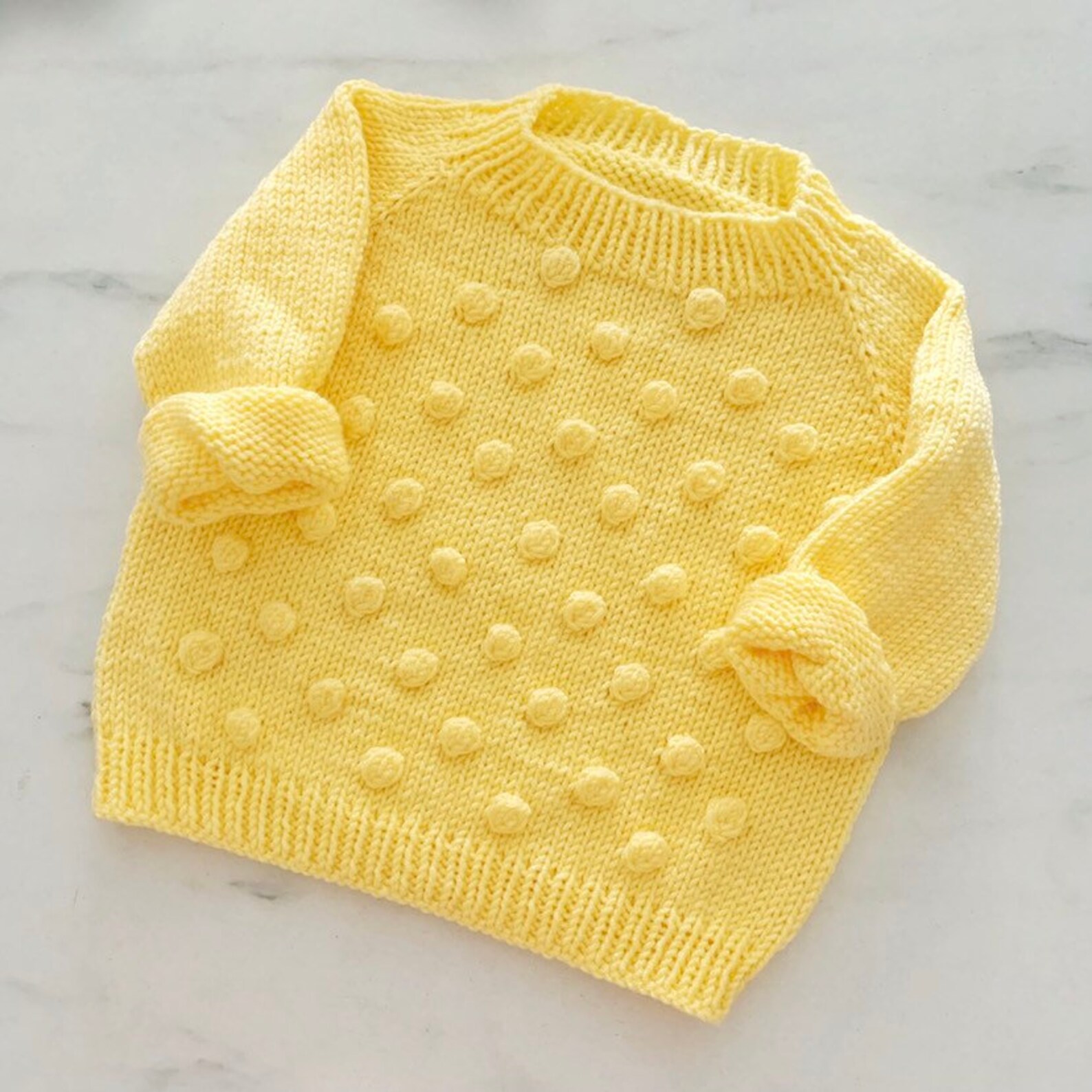 Kids Knit Sweater Handmade Unisex Sweater Yellow Baby Etsy