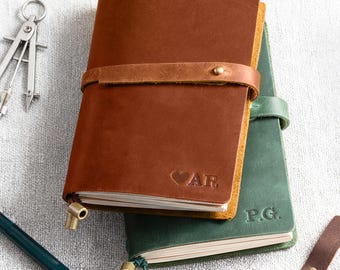 Personalisiertes A5-Notizbuch aus Leder, nachfüllbar mit Clip, Geburtstagsgeschenk für Sie und Ihn
