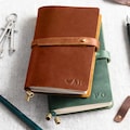 Personalized Leather Journal Notebook, Refillable Leather Bound Journal, Custom Name Leather Journal Cover, Rustic Leather Diary for Him Her product logo