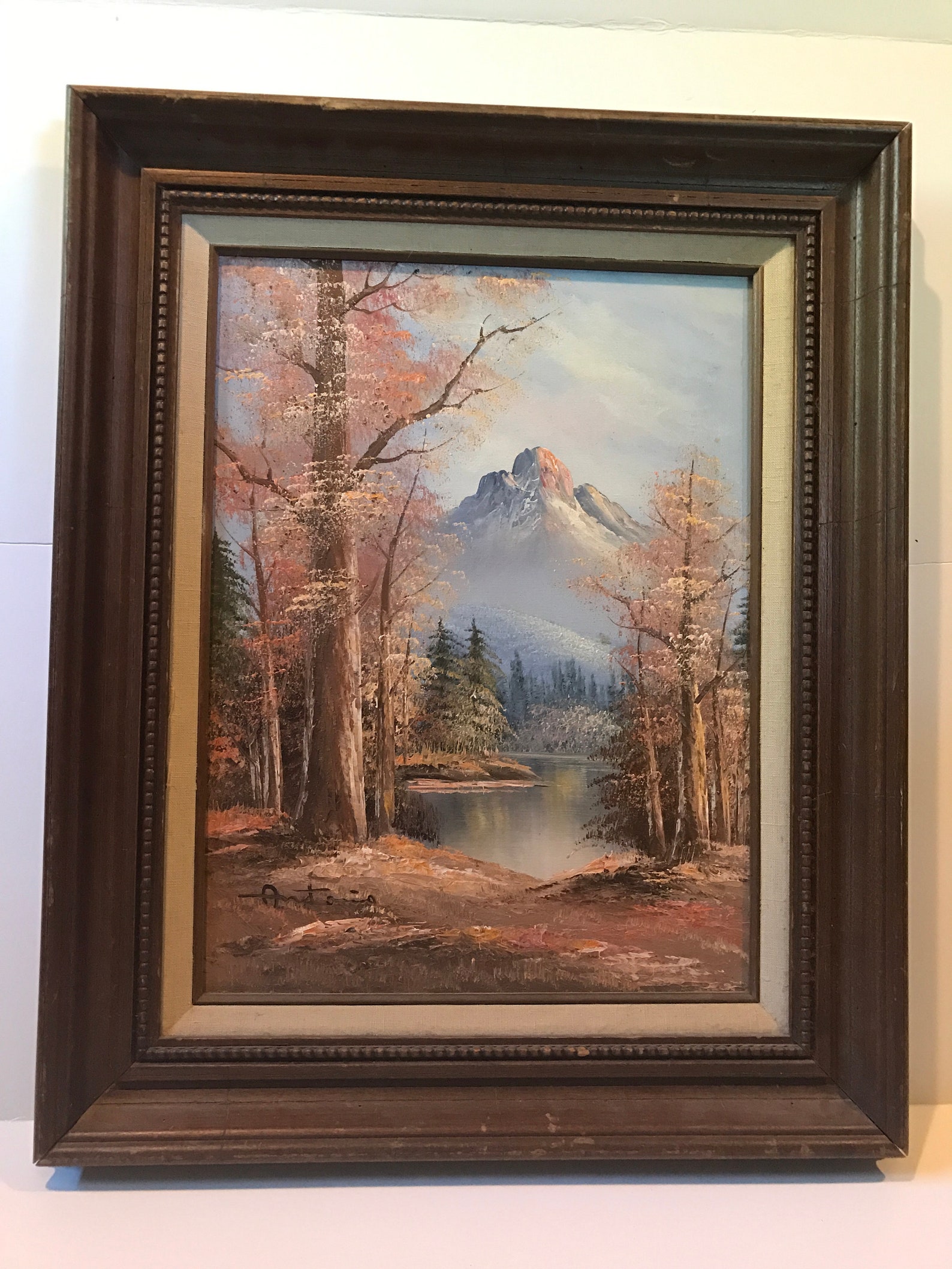 Original Oil Painting on Canvas Signed Antonio Etsy