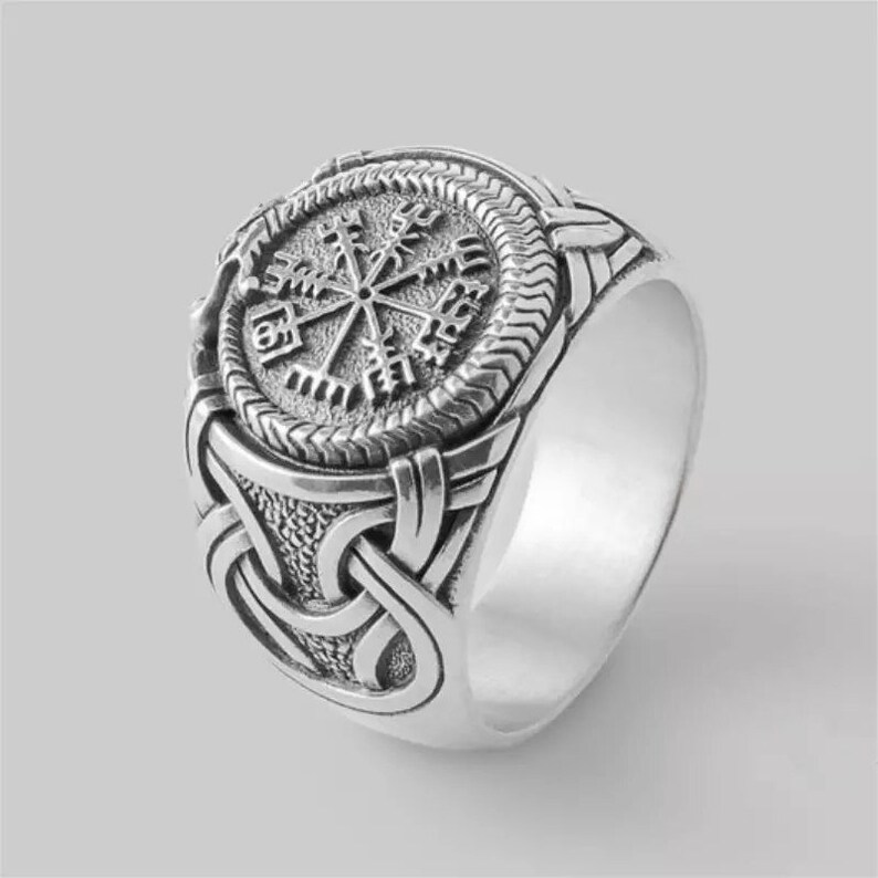 Stainless Steel Vegvisir Ring Men's Norse Nordic Viking Etsy UK