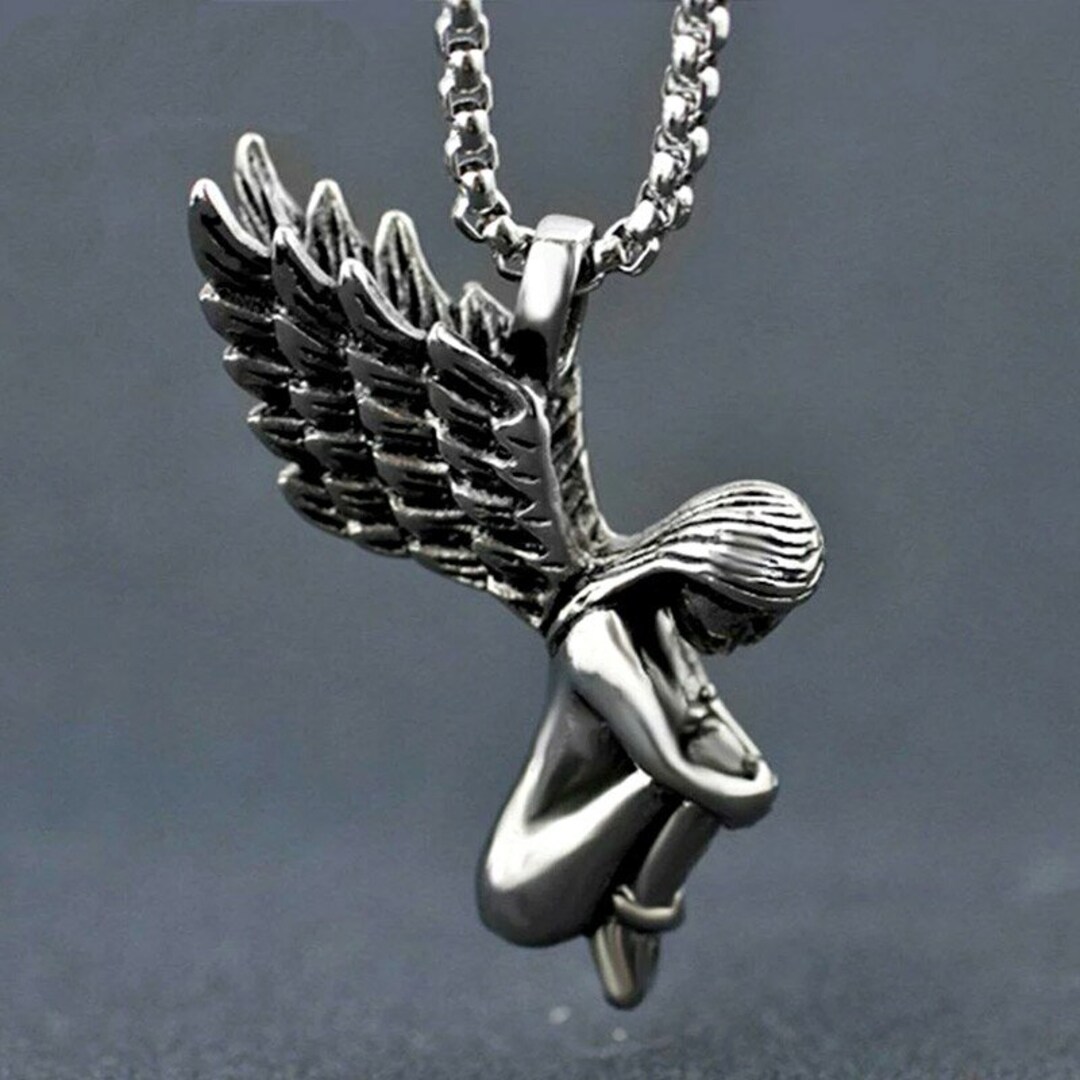 Stainless steel angel pendant deals