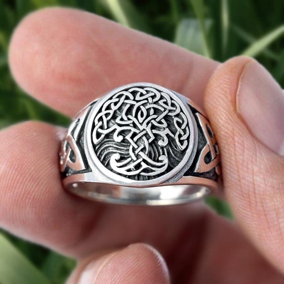 Stainless Steel Tree Of Life Ring Buddhist Yogic Yoga Tantric Spiritual Religious Ring