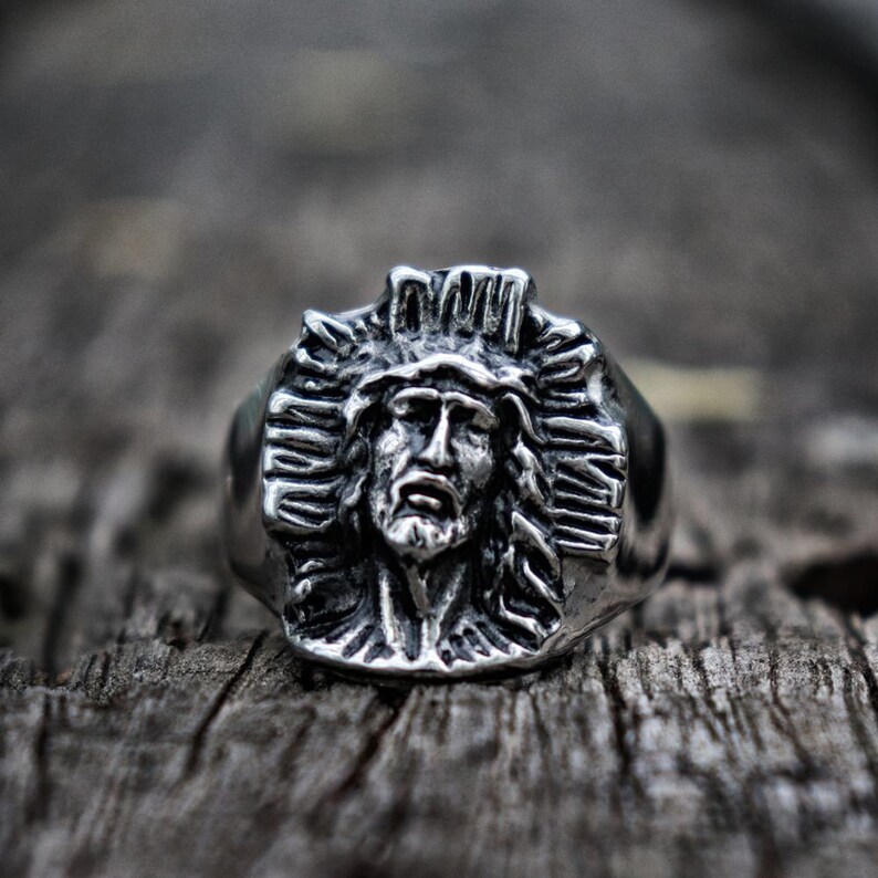 Stainless Steel Jesus Ring Christian Religious Ring - Etsy UK