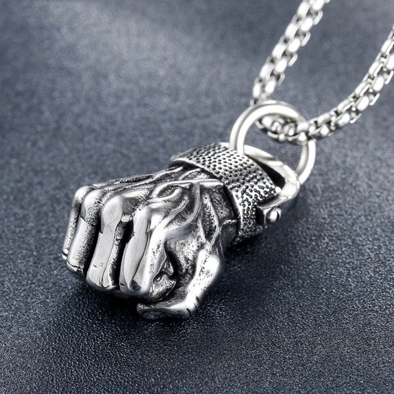 Fist Pendant Necklace Boxer Boxing Kickboxing Muaythai MMA Fighter