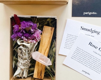 Celestial Harmony Smudge Kit with Rose Quartz – Elevate Your Spiritual Practice