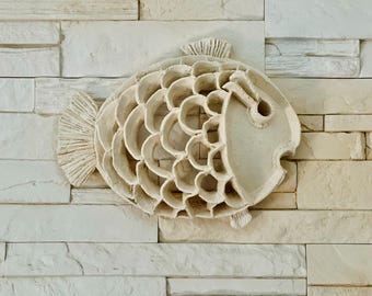 Openwork Fish Ceramic Wall Hanging for Art Lovers