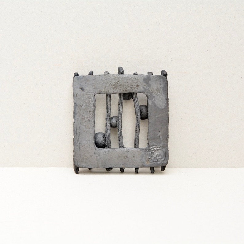 Minimalist Wall Art Smoked Pit Fired Ceramics image 3