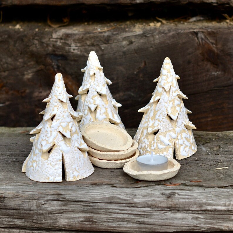 Ceramic Lantern Tealight Pottery Christmas Tree Etsy