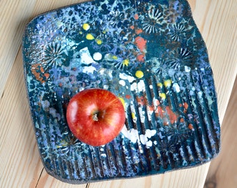 Decorative Wildflower Square Plate