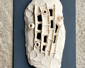 Minimalist Tree Trunk Ceramic Sculpture Organic Wall Art