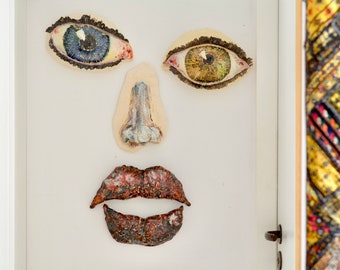 Ceramic Face Wall Hanging Handmade Wall Art